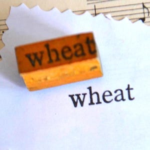Vintage Educational Classroom Word Wood Handled Rubber Mounted Stamp - Wheat