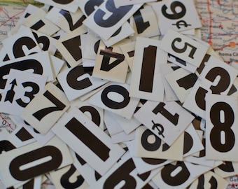 100 Black White Plastic Advertising Crafting Assorted Numbers