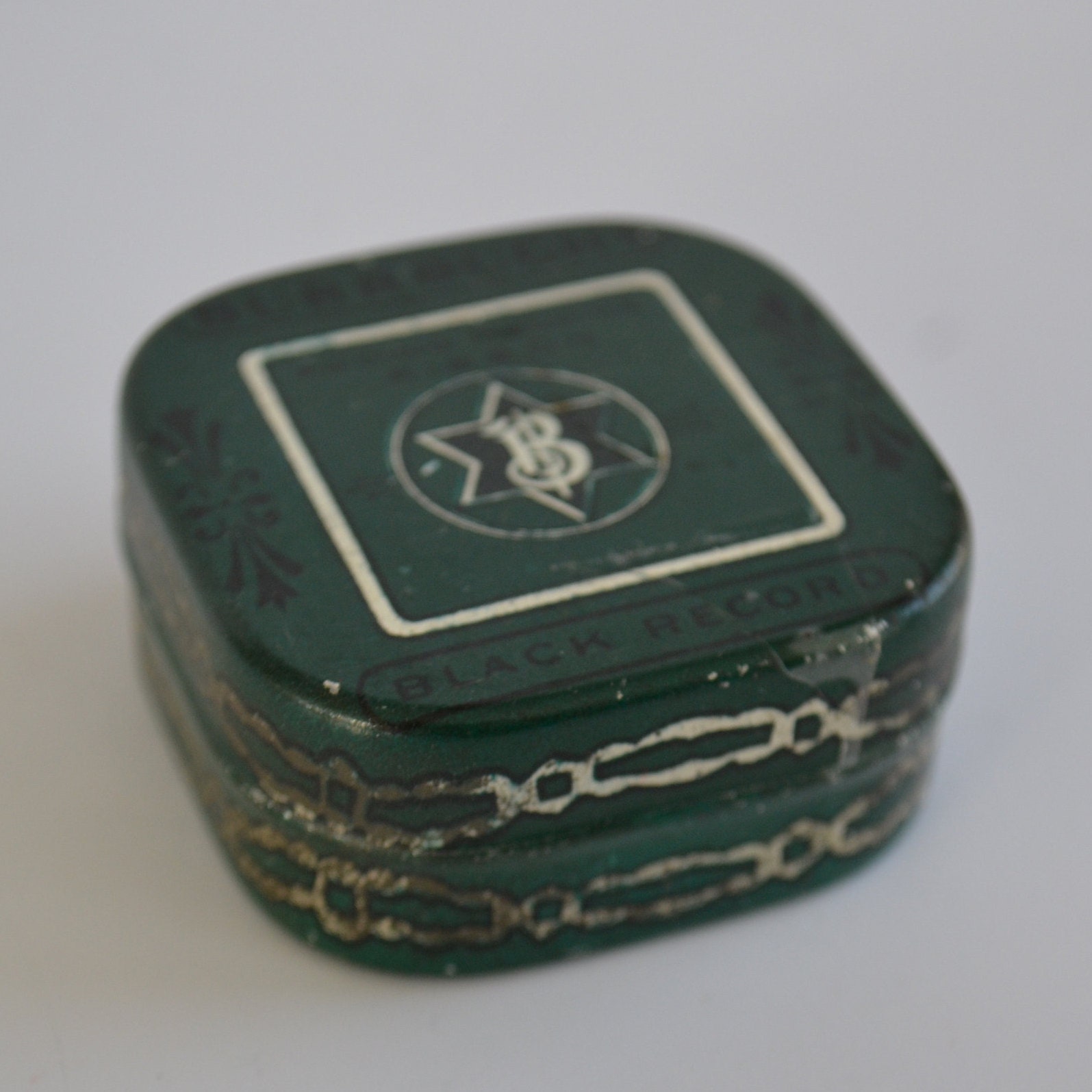 Vintage Green Square Burroughs Adding Machine Ribbon Storage Tin Box Vintage Green Square Burroughs Adding Machine Ribbon Storage Tin Box