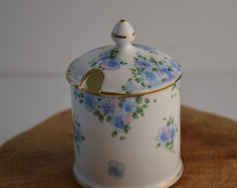 Vintage Staffordshire England Floral Jam Condiments China Container