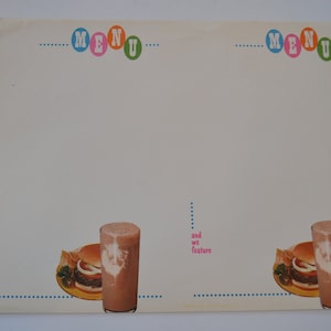 Vintage Blank Cafe Restaurant Menus - Set of 2