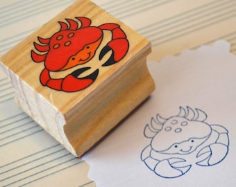 Crab Wood Mounted Rubber Stamp