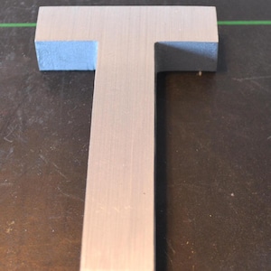 Vintage Salvage Industrial Signage Metal Silver Letter T