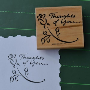 Timbro in gomma montato su legno Vintage Stampin Up Thoughts of You