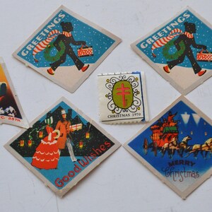 Vintage kerstmis assorti mix postzegels veel 6"