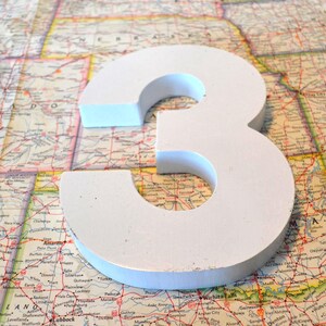 Vintage Salvage Industrial Signage Metal White Number 3