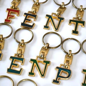 Vintage Monogramm Anfangsbuchstabe Metall Messing Schlüsselanhänger Schlüsselanhänger