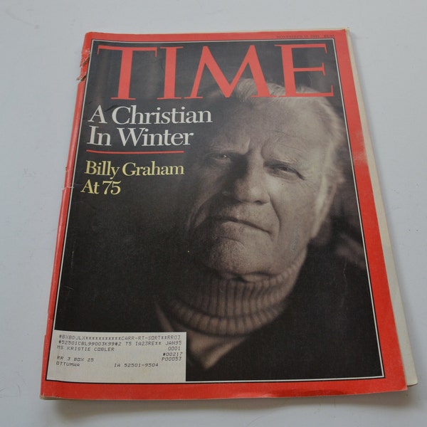 Vintage Time Magazine A Christian In Winter Billy Graham November 15 1993