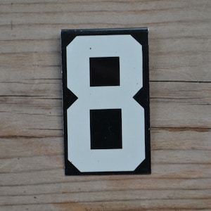Metal Vintage Advertising Signage Black White Number Eight 8