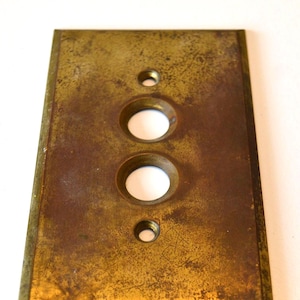 Vintage Metal Brass Push Button Light Switch Cover