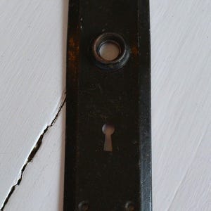 Antike Vintage Bergung Architekten-Schwarz-Metall-Design-Türschild-Rosettenbeschläge