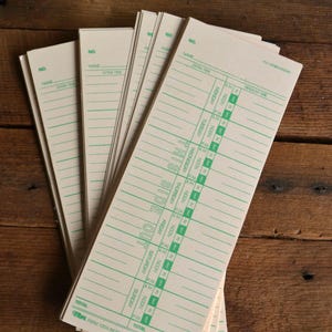 Large Work Time Cards Ephemera Scrapbooking Lot of 200