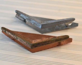 Vintage Retro Midcentury Metal Dresser Drawer Cabinet Furniture Handles Knobs Pulls Hardware Lot of 2