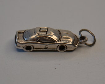 Vintage Silver Race Car Jewelry Charm