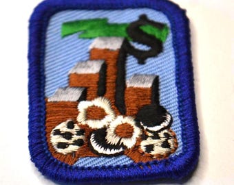 Vintage Girl Scouts Brownies Rectangle Cookies Embroidered Patch Badge