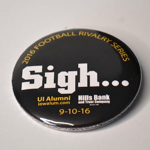 Vintage samlarknapp för Iowa Hawkeyes, University of Iowa 2016, Iowa State Football Fan Alumni