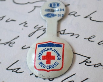 Pin coleccionable de metal de solapa de la Cruz Roja Juvenil Americana vintage