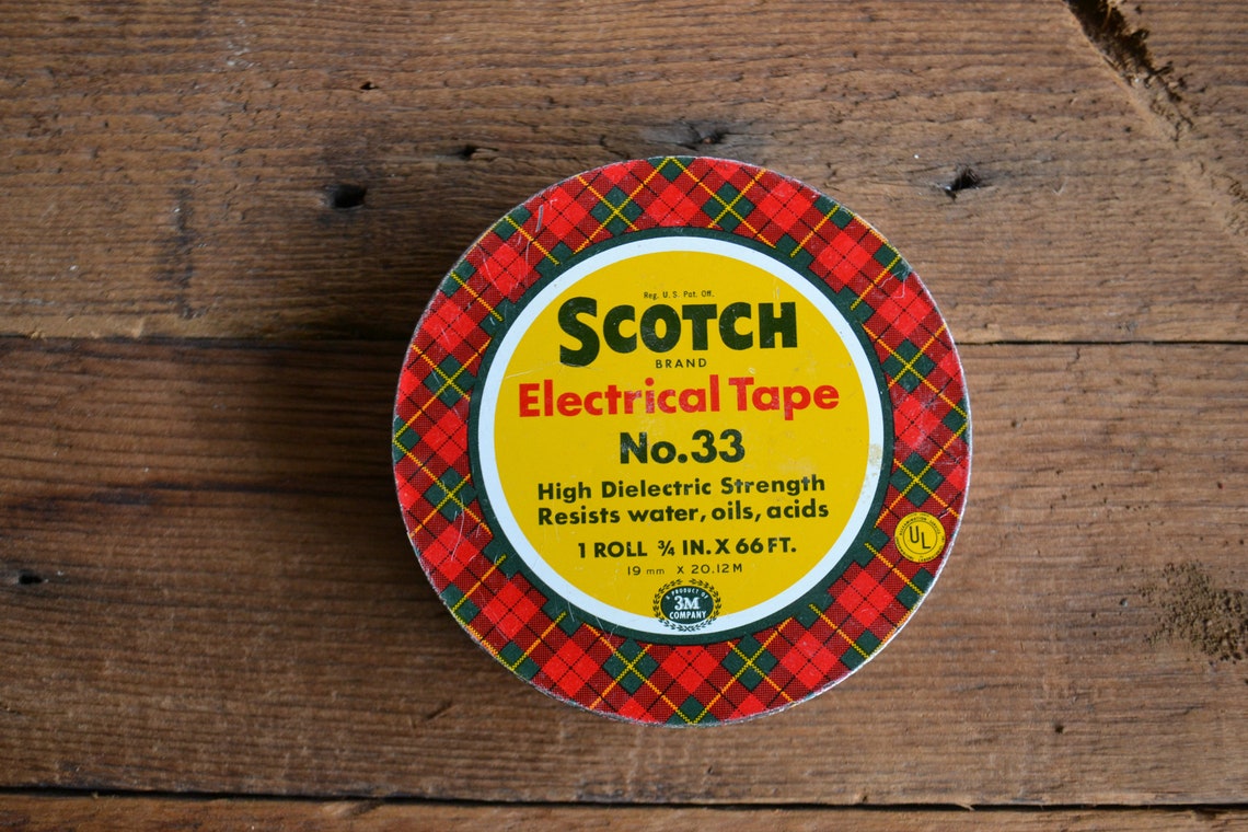 Vintage Plaid Scotch Brand Electrical Tape Metal Case Etsy