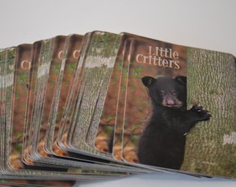 Vintage Miniatur kleine Tierchen Tiere Lot von 6 Spielkarten Ephemera