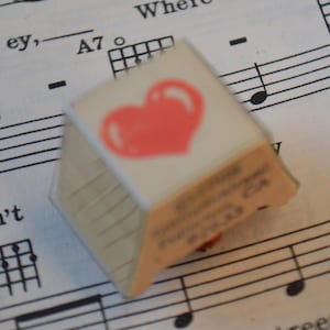 Heart Wood Mounted Rubber Stamp
