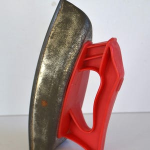 Vintage Kids Children Pretend Play Toy Red Silver Metal Plastic Iron