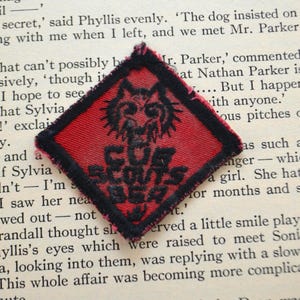 Reclaimed Vintage Boy Cub Scouts BSA Red Black Badge Patch