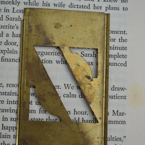 Vintage Industrial Brass Stencil - Alphabet Letter Z