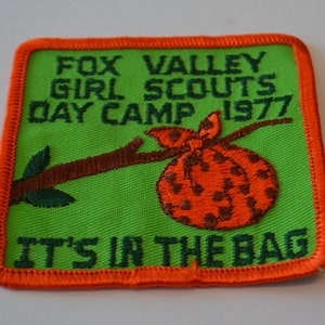 Vintage Girl Scouts Fox Valley Day Camp 1977 Bestickte Aufnäher Aufnäher Aufbügler