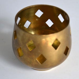 Vintage Brass Metal Tea Light Small Candle Holder