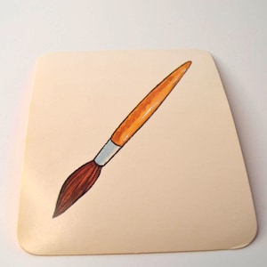 Vintage 1989 Taalontwikkeling Flashcard Flash Card Afbeelding Afbeelding - Penseel