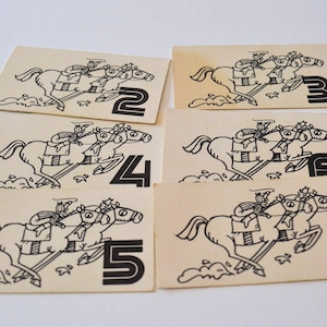 Vintage Ephemera Race Horses Game Cards, assortiment van 6 inch