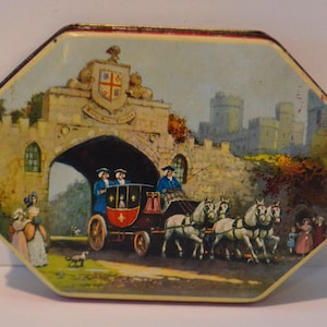 Vintage Thorne&#39;s Toffee England English Metal Food Storage Tin Container Box Case