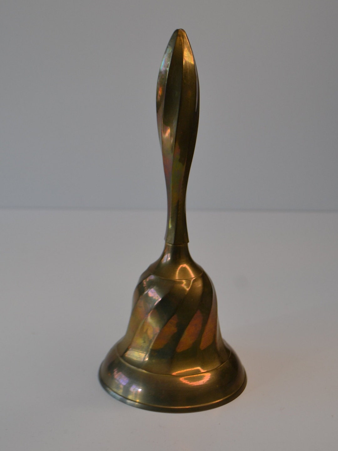 Vintage Large Metal Brass Handbell Bell Etsy