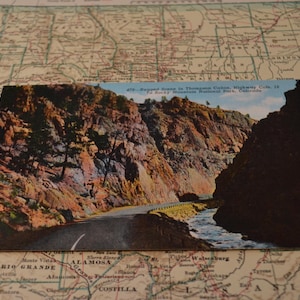 Vintage Ephemera Speicher kultige Andenken Rocky Mountain Nationalpark Colorado Thompson Canon Reise-Postkarte