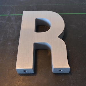 Vintage Salvage Industrial Signage Metal Silver Letter R