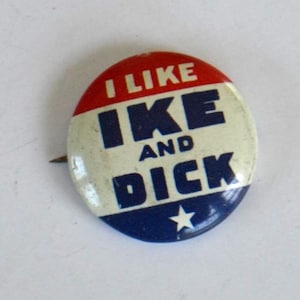 Riproduzione d&#39;epoca &quot;Mi piace Ike Eisenhower, Presidente, Candidato alla presidenza, Vota, Spilla, Pulsante, Pinback&quot;