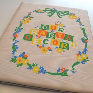 Vintage Baby Newborn Child Record Book Scrapbook