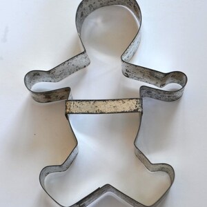 Vintage Larger Aluminum Silver Gingerbread Man Boy Cookie Cutter