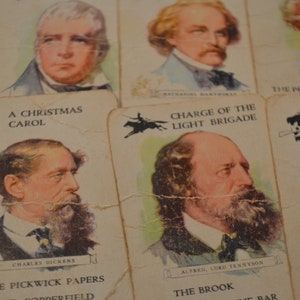 Vintage Whitman Pequenos Autores em Miniatura Personagens Crianças Crianças Cartas de Jogo Lote de 11