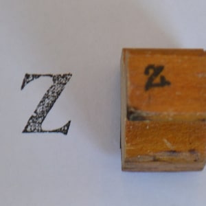 Vintage Klassenzimmer Initial Monogramm Großbuchstabe Holzgriff Stempel Stempel - Z