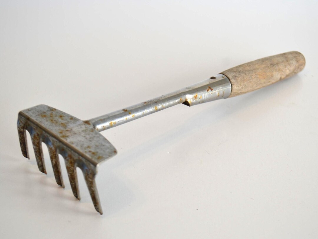 Metal Hops Rake Vintage Garden Hand Metal Wood Rake Tool - Etsy