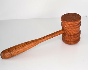 Vintage Large Wood Judge Auctioneer Gavel Mallet