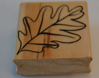 Leaf Wood Mounted Rubber Stamp