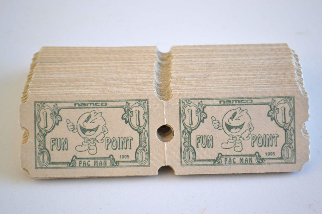 Vintage 1995 Namco Pac Man Fun Point Tickets - Set of 20 - Etsy