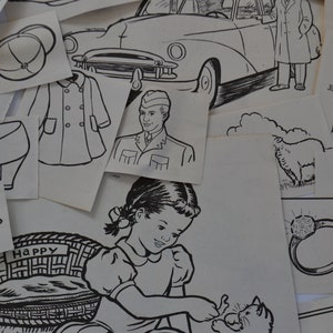 Vintage Back To School Children Scrapbook Ephemera Pages 1950s Graphics Assorted Lot of 48