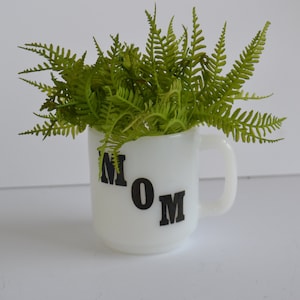 Vintage Milk Glass Mom Coffee Cup Mug