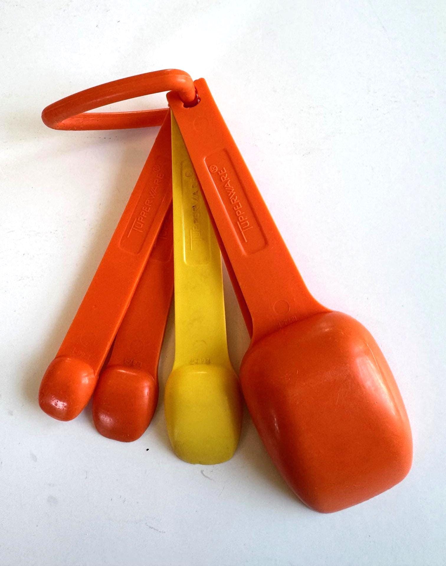 Lot De 5 Cuillères Doseuses Tupperware Orange - Plastique Mesure Graduée