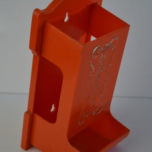 Vintage Orange Plastic Wall Storage Matchbox Matches Matchstick Holder