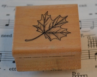 Leaf Wood Mounted Rubber Stamp