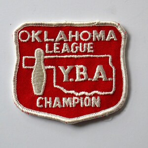 Oklahoma League Champion Bowling YBA Vintage Embroidered Badge Patch